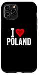 iPhone 11 Pro Funny Design Retro I Love Poland with a Red Heart Case