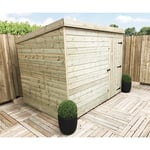 8 x 6 Pressure Treated Pent Garden Shed with Single Door