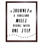 A Journey Of A Thousand Miles Begins With One Step Inspirational Positive Motivational Gym Workout Living Room Aesthetic Art Print Framed Poster Wall