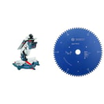 Bosch Professional 0601B15001 Scie à Table et à Onglet GTM 12 JL, (1800 W, Ø de la Lame: 305 mm, Pack d'accessoires) Bleu + 2608642531 Lame de scie circulaire expert pour bois,Bleu,305 x 30 x 2,4 mm