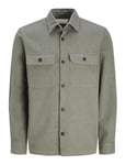 JACK & JONES Men's Jprraymond Melange Solid LS Overshirt Sn Long Sleeve Shirt, Cypress/fit: Comfort fit, XXL