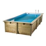 Piscine bois rectangulaire Ubbink Ibiza LDD 3,5 x 5,05 x h.1,26 m + bâche incluse