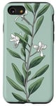 iPhone SE (2020) / 7 / 8 Leaves Botanical Plant Line Art Sage Green Wildflower Floral Case