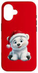 Coque pour iPhone 16 Holiday Polar Bear