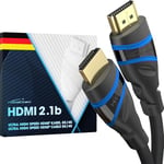 8K HDMI 2.1 cable – 4m – Ultra High Speed HDMI, certified & designed in Germany (8K@60Hz, officially licensed/tested for optimal quality, perfect for PS5/Xbox/Switch, blue/black) – by CableDirect