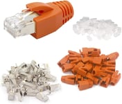 (1ème génération) Lot de 20 Connecteur RJ45 CAT7 CAT6A avec guide fil Fiche Reseau RJ45 cat 7 sertir un RJ45 Ethernet Cable Catégorie 7 Blindé.[G451]