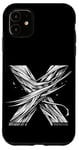 Coque pour iPhone 11 Lettre initiale de l'alphabet X dans le style art manga