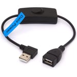 Câble D'Extension Usb Avec Interrupteur Marche/Arrêt, Angle Vers Le Bas À 90 Degrés Usb 2.0 Mâle Vers Femelle Pr En Charge Des Pc, Tv, Système Ios (Gauche) (Right)[Q3618]