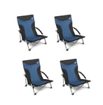 4 x Kampa Sandy Low Folding Beach Chair Midnight Blue