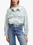 BOSS Textured Denim Jacket, Light Blue