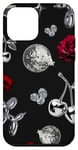 Coque pour iPhone 12 mini Rouge à lèvres Esthétique Black Disco Ball Kiss Roses & Star