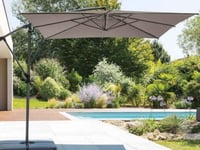 Parasol déporté carré Manoa Taupe - 2,5 x 2,5 m - Hespéride