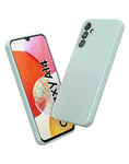 Foluu Designed for Samsung Galaxy A14 4G/5G Case, Galaxy A14 4G/5G Silicone Shockproof Phone Case with [Soft Anti-Scratch Microfiber Lining] for Samsung Galaxy A14 4G/5G 2023 (Light Cyan)