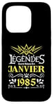 Coque pour iPhone 15 Pro Les légendes sont nées en Janvier 1985 Anniversaire Cadeau