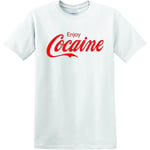 Revolutionära T-shirts Njut av kokain Coca Cola Coca Cola droger Pablo Escobar Cartel Heavy Cotton T-shirt White M