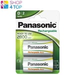 2 Panasonic Rechargeable D Ready To Use Batteries 2800mAh Nimh 1.2V 2BL Neuf