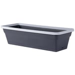 EDA - Jardinière Style gris - 50.8 x 20.3 x 15.2cm - 10.5L (plateau+support) Plastique