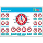 Signs 4 Learning know Your Time Clock A3 Poster, Heavy Duty, 297mm x 420mm