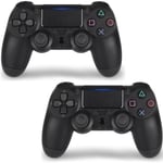 2 Pack PS4 Handkontroll DoubleShock Trådlös för Play-station 4 Svart