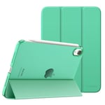 MoKo Case Fit New iPad Mini 6 2021 (6th Generation, 8.3-inch) - Slim Lightweight Hard Clear Back Shell Stand Cover with Translucent Frosted Back Protector, with Auto Wake/Sleep, Gold Dust Green