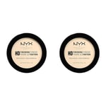 NYX Professional Makeup Poudre de Finition Compacte Perfectrice de Teint High Definition, Finit Mat, Contrôle de la Brillance, Teinte : Banana (Lot de 2)