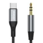 Audiokabel 3.5mm till USB-C - 1m -  Grå