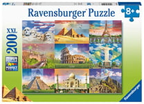 Ravensburger - Puzzle Enfant - Puzzle 200 pièces XXL - Les monuments du monde - À partir de 8 ans - Puzzle de qualité supérieure - Carton épais et résistant - Voyage - 13290