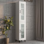 Torana - Armoire murale suspendue Blanc brillant 34,5x34x90 cm