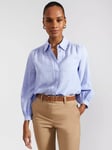 Hobbs Sabrina Linen Blend Shirt, Blue