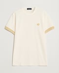 Fred Perry Striped Cuff Crew Neck T-Shirt Ecru