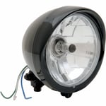 Framlampa drag specialties - Diamond style bottom mount 5 3 4 klar svart headlight 5.75 blk clr