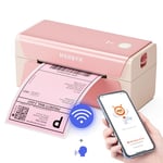 MUNBYN Wi-Fi Shipping Label Printer, Thermal Label Printer 4x6, Wireless Technology for Computers and Mobile Devices, Compatible with Etsy, Shopify, Royal Mail, EVRi, DPD, P44, Pink