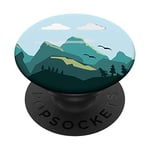 Mountain Pop Mount Socket Day Art Work Tree HIking Birds PopSockets Grip and Stand for Phones and Tablets