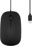 Perixx PERIMICE-201C USB Type C Wired Optical Mouse with 3-Button, Scroll Wheel,