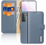 Samsung Galaxy S21+ (S21 plus) Plånboksfodral - Dux Ducis Äkta Läder Isblå (RFID Skydd)