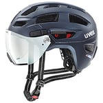 uvex Finale Visor V - Casque de Ville sûr pour Hommes et Femmes - avec Visière - Éclairage Led Compris - deep Space Matt - 56-61 cm