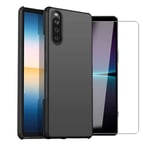 For Sony Xperia 10 IV Case Slim Hard Cover & Glass Screen Protector