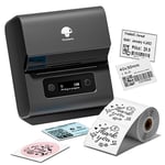 Phomemo M221 Label Printer - Label Maker Machine Barcode Label Printer, Thermal Label Printer For Small Business, QR Code, Logos, Jewelry, Retail, Compatible with Phones & PC System,Grey