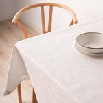 BELUM 32010D2 Nappe Anti-Taches en Jacquard, Dimensions 240 x 155 cm - Nappe Anti-Taches, Toucher Extra Doux, Couleur Blanche, Tissu 70% Coton - 30% Polyester