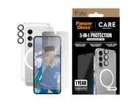 Care By Panzerglass - 3-I-1 Beskyttelsespakke - Baksidedeksel For Mobiltelefon - Flaggskip - 100 % Resirkulert Polykarbonat, 100 % Resirkulert Termoplastisk Polyuretan (Tpu) - Gjennomsiktig - Med Skjerm- Og Linsebeskytter - For Samsung Galaxy S25+