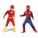 Rubie's Official DC Superhero The Flash Deluxe Child's Costume, Child Size Medium Age 5-6 Years & Official Marvel Spider-Man, Deluxe Child Costume - Medium Age 5-6, Height 116 cm, Red