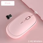 Souris de jeu sans fil,silencieuse et ergonomique,USB,2.4 Ghz,pour ordinateur Mac,tablette,Macbook Air,ordinateur portable,PC,maison et bureau - Type Pink