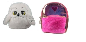 Girls Mini Backpack Hedwig Owl Gold Pink Faux/fur Rucksack Handbag Trendy Casual