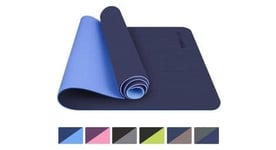 Tapis de yoga  tapis gym  couleur bleu  183x61x0 6 cm  tapis de sol pour sport  fitness