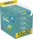 Pampers Baby Wipes Multipack, Fresh Clean, 1200 Wet Wipes (15 X 80), Baby Essent