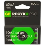 4 AAA GP Recyko Pro Rechargeable Batteries NiMh 800 mAh 4Bl New Packaging