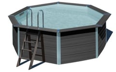 Piscine hors sol composite gris Gré ø4,10 x h.1,24 m