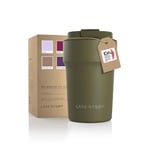 LARS NYSØM Thermo Coffee Mug-to-go 380ml | Tasse de voyage 0.38 litre avec isolation | Tasse thermique étanche en acier inoxydable pour le café et le thé (Olive Green, 380ml)