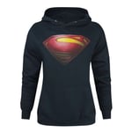 Superman Womens/Ladies Man Of Steel Logo Hoodie - 3XL