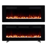 Dimplex Sierra 60 Optiflame Media Wall Fireplace 60"/152cm Glass Electric Fire